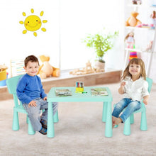 Load image into Gallery viewer, 3-Piece Toddler Multi Activity Play Dining Study Kids Table and Chair Set-Green