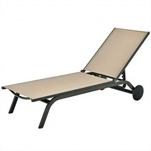 Load image into Gallery viewer, Aluminum Fabric Outdoor Patio Lounge Chair with Adjustable Reclining -Brown