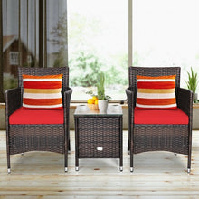 Load image into Gallery viewer, 3 pcs Outdoor Rattan Wicker Furniture Set-Red