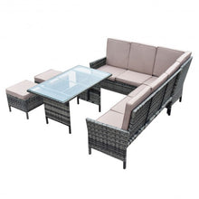 Load image into Gallery viewer, 5 pcs Patio Wicker Rattan Furniture Set w/Brown Cushion