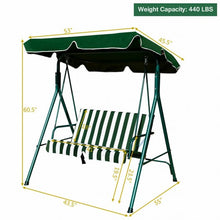 Load image into Gallery viewer, Loveseat Cushioned Patio Steel Frame Swing Glider -Green