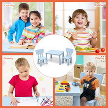 Load image into Gallery viewer, 3-Piece Toddler Multi Activity Play Dining Study Kids Table and Chair Set-Blue