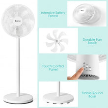 Load image into Gallery viewer, 16" Oscillating Pedestal 3-Speed Adjustable Height Fan with Remote Control-White