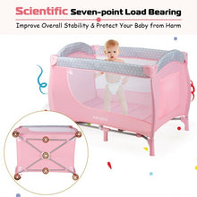Load image into Gallery viewer, Foldable Baby Playard with Changing Station-Pink