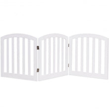 Load image into Gallery viewer, 24'' Configurable Folding Standing 3 Panel Wood Pet Fence-White