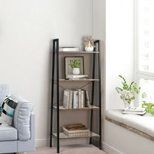 Load image into Gallery viewer, 4-Tier Ladder Shelf Ladder Bookcase Bookshelf Display Rack Plant Stand