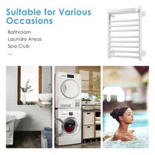 Load image into Gallery viewer, 110W Electric Heated Towel Rack with Top Tray for Bathroom and Kitchen