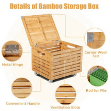 Load image into Gallery viewer, Bamboo Hanging and Rolling File Storage Organizer-Natural