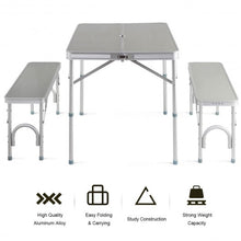 Load image into Gallery viewer, Aluminum Portable Folding Picnic Table with 2 Benches