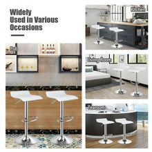 Load image into Gallery viewer, Set of 2 Adjustable PU Leather Backless Bar Stools-White