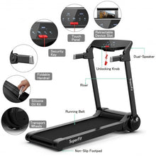 Load image into Gallery viewer, 3HP Folding Electric Treadmill Running Machine with Bluetooth Speaker-Silver