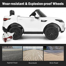 Load image into Gallery viewer, 12V Licensed 2-Seater Land Rover Kid Ride On Car -White