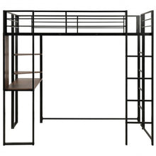 Load image into Gallery viewer, Twin Size Space-Saving Metal Loft Bunk Bed