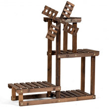 Load image into Gallery viewer, Wood Plant Stand 4 Tier Shelf Multiple Space-saving Rack