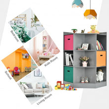 Load image into Gallery viewer, 3-Tier Kids Storage Shelf Corner Cabinet with 3 Baskets-Gray