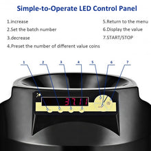 Load image into Gallery viewer, Auto Coin Sorter Dispenser Counting with Coin Tubes & LED Display