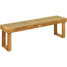 Load image into Gallery viewer, 52" Acacia Wood Dining Bench with Slatted Seat