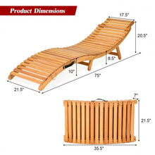 Load image into Gallery viewer, Folding Eucalyptus Outdoor Patio Lounge Chair