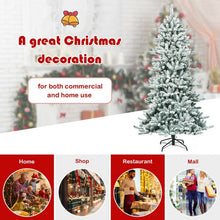 Load image into Gallery viewer, 7Ft Snow Flocked Slim Artificial Christmas Fir Tree