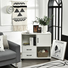 Load image into Gallery viewer, Mobile File Cabinet with Lateral Printer Stand and Storage Shelves -White