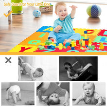 Load image into Gallery viewer, Kids Foam Interlocking Puzzle Play Mat with Alphabet and Numbers 72-Piece Set