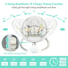 Load image into Gallery viewer, Baby Swing Electric Rocking Chair with Bluetooth Music Timer-Beige