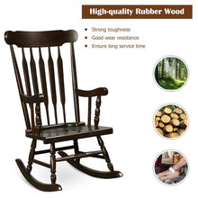 Load image into Gallery viewer, Solid Wood Porch Glossy Finish Rocking Chair-Coffee