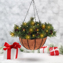 Load image into Gallery viewer, 12-inch Christmas Decor Battery-operated Hanging Basket