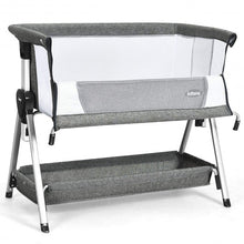 Load image into Gallery viewer, Adjustable Baby Bedside Crib with Large Storage-Dark Gray