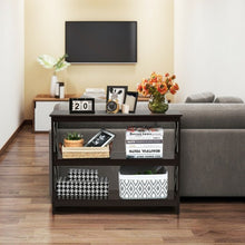 Load image into Gallery viewer, 3-Tier Console X-Design Sofa Side Accent Table-Espresso