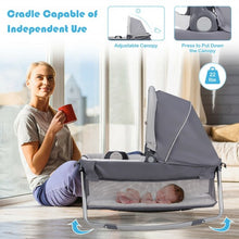Load image into Gallery viewer, 4-in-1 Convertible Portable Baby Play yard with Toys and Music Player-Blue