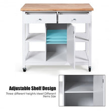 Load image into Gallery viewer, Rolling Kitchen Trolley Island Utility Cart Storage Shelf-White