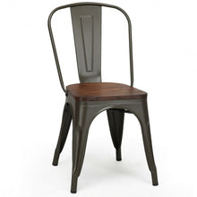 Load image into Gallery viewer, Set of 4 Stackable Tolix Style Metal Wood Dining Chair-Gun