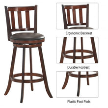 Load image into Gallery viewer, Set of 2 Bistro Leather Padded Swivel Bar stool-31"