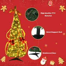 Load image into Gallery viewer, 4 Ft Pre-lit Spruce Christmas Tree with Bows and Ribbon
