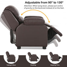 Load image into Gallery viewer, Deluxe Kids Armchair Recliner Headrest Sofa w/ Storage Arms-Brown