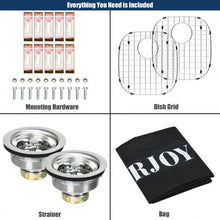 Load image into Gallery viewer, 32-1/2" Stainless Steel Double Bowl Kitchen Sink