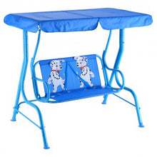 Load image into Gallery viewer, Outdoor Kids Patio Swing Bench with Canopy 2 Seats