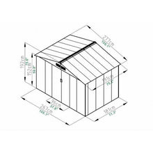 Load image into Gallery viewer, 9' x 6' Outdoor Storage Shed Tool House Sliding Door Steel-Gray