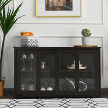 Load image into Gallery viewer, Sideboard Buffet Cupboard Storage Cabinet with Sliding Door-Brown