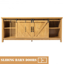 Load image into Gallery viewer, TV Stand with Cabinet Sliding Barn Door -Golden