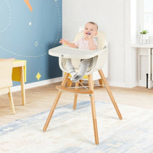Load image into Gallery viewer, 3 in 1 Convertible Wooden High Chair with Cushion-Beige