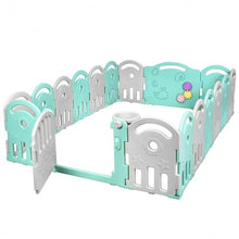 Load image into Gallery viewer, 18-Panel Baby Playpen with Music Box & Basketball Hoop-Gray