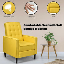 Load image into Gallery viewer, Mid-Century Push Back Recliner Chair -Yellow