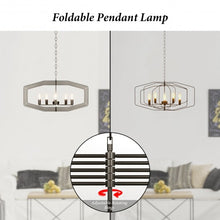 Load image into Gallery viewer, 28" Folding Rotatable Chandelier 5 Lights Metal Ceiling Lamp