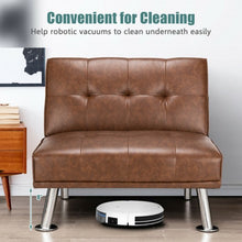 Load image into Gallery viewer, Single Sofa Lounge Chair with Metal Legs and Adjustable Backrest-Brown