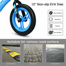 Load image into Gallery viewer, 12" Kids No-Pedal Balance Bike with Adjustable Seat-Blue