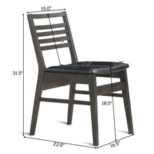 Load image into Gallery viewer, Set of 2 Armless PU Leather Dining Side Chairs-Black