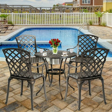 Load image into Gallery viewer, Outdoor Aluminum Dining Set of 2 Patio Bistro Chairs