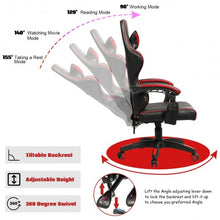 Load image into Gallery viewer, Gaming Chair Reclining Swivel with Massage Lumbar Support -Red